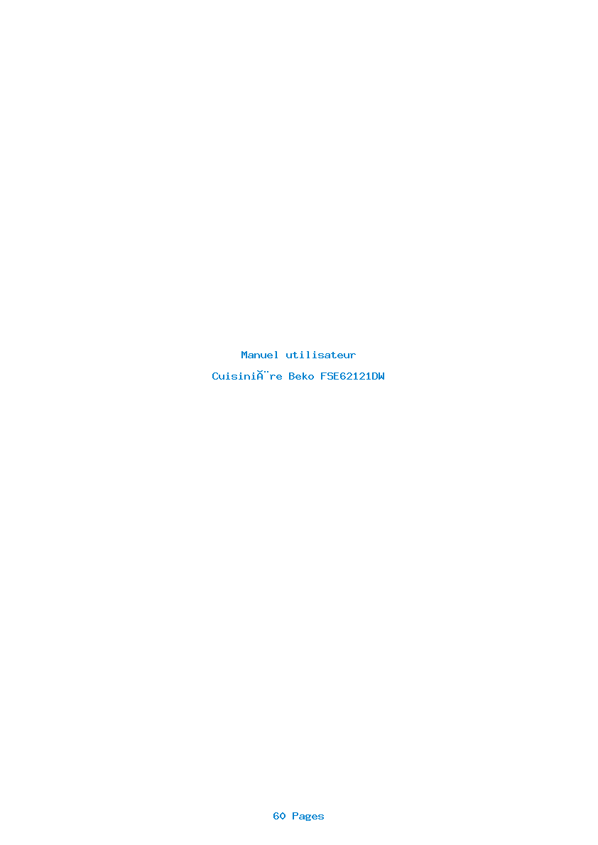 Page 1 de la notice Manuel utilisateur Beko FSE62121DW