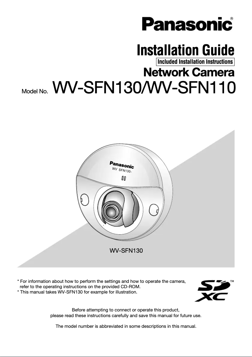 Página 1 del manual Manual de usuario Panasonic WV-SFN130
