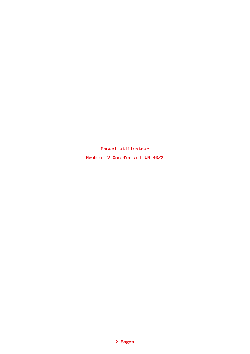 Page 1 de la notice Manuel utilisateur One for all WM 4672