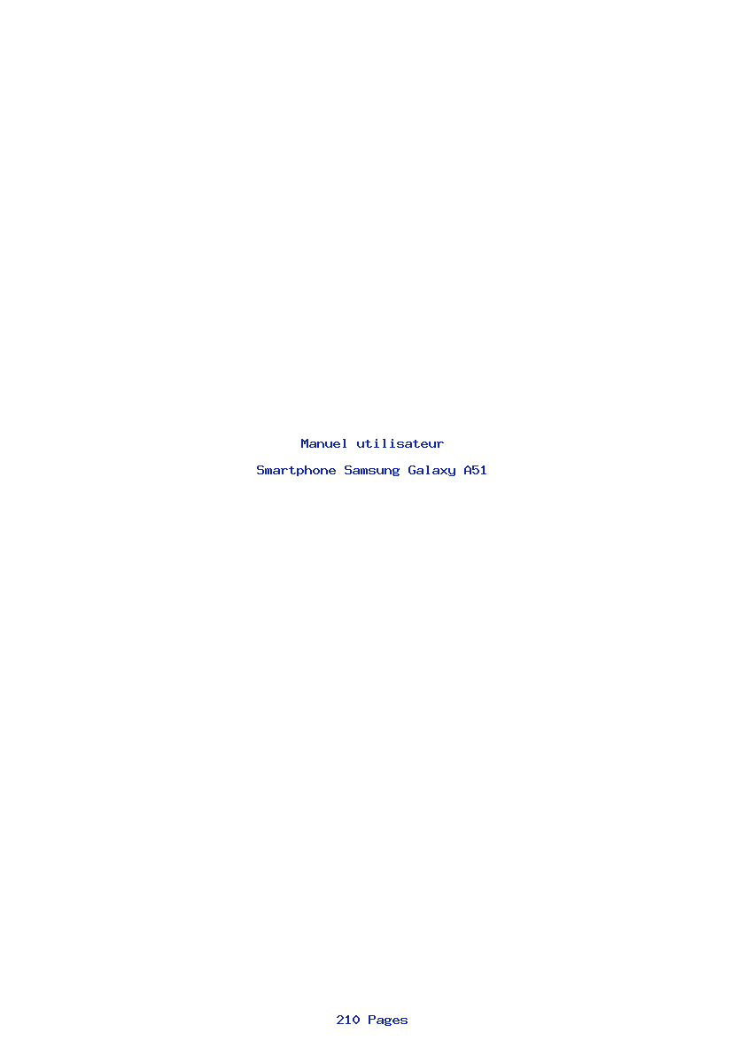 Page 1 de la notice Manuel utilisateur Samsung Galaxy A51