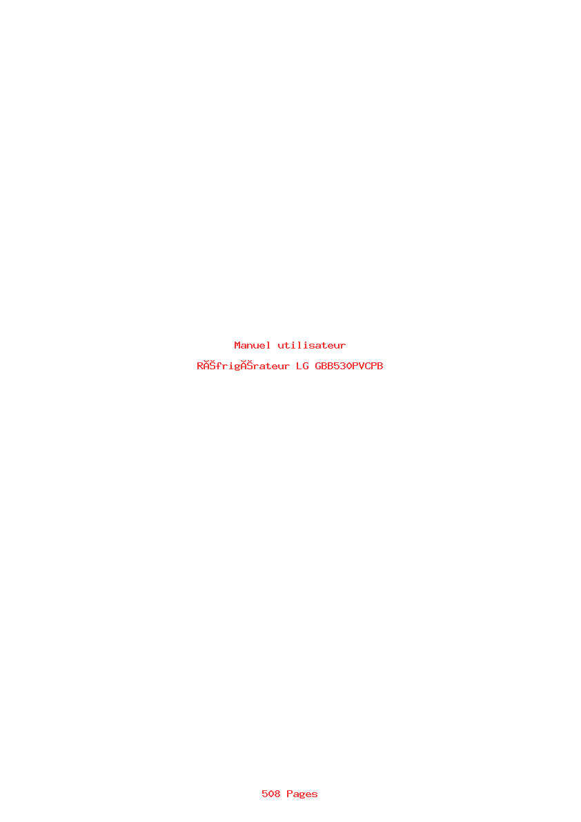 Page 1 de la notice Manuel utilisateur LG GBB530PVCPB
