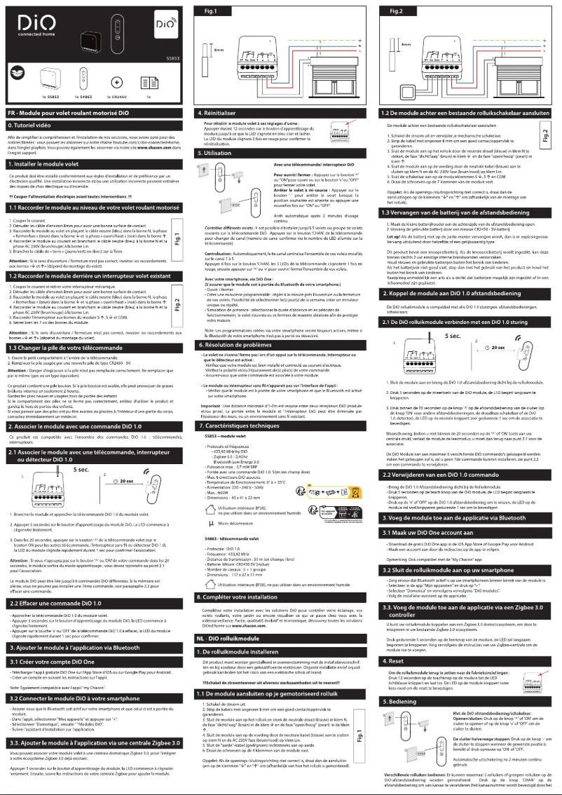 Page 1 of the manual User Manual DiO 55853