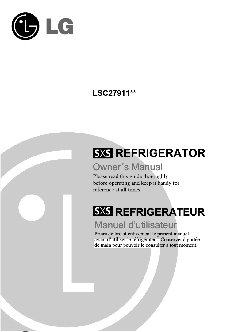Page 1 de la notice Manuel utilisateur LG LSC27911SW