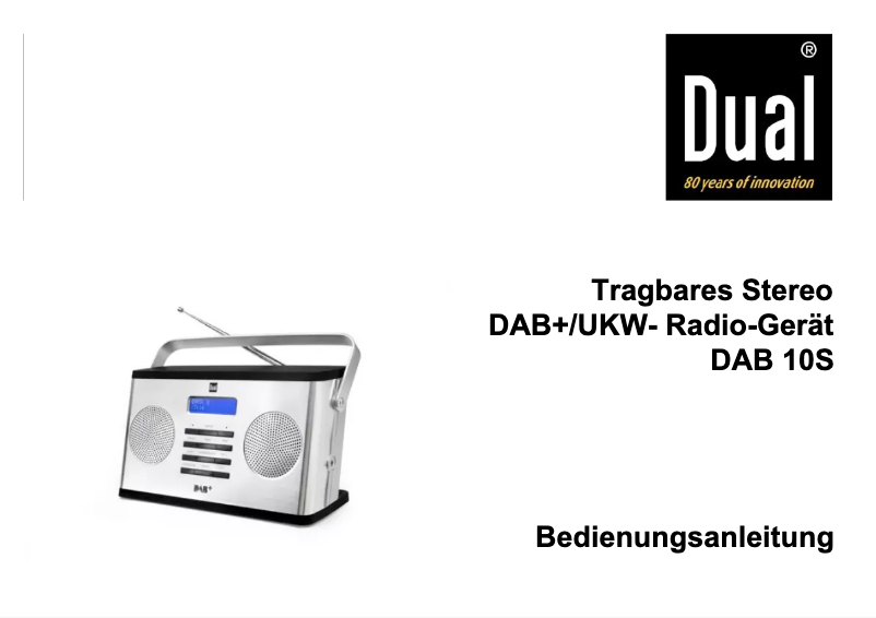 Page 1 de la notice Manuel utilisateur Dual DAB 10S