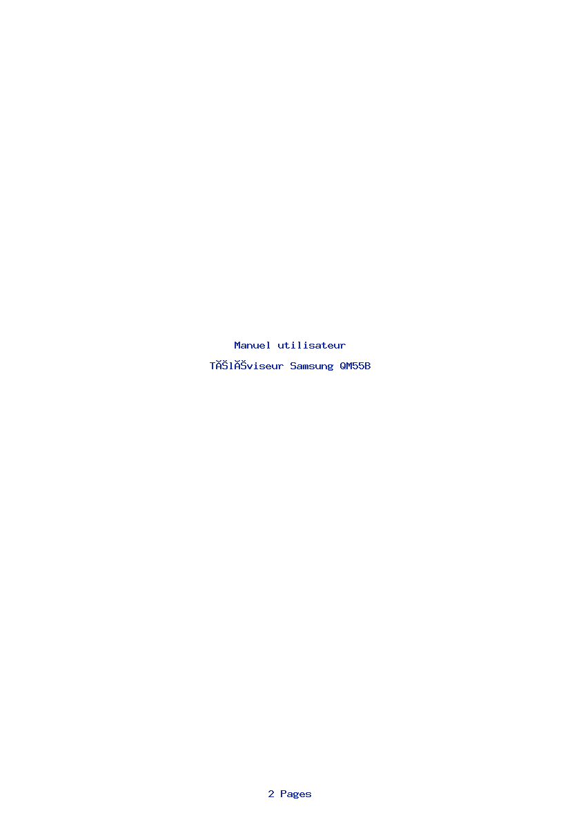 Page 1 de la notice Manuel utilisateur Samsung QM55B