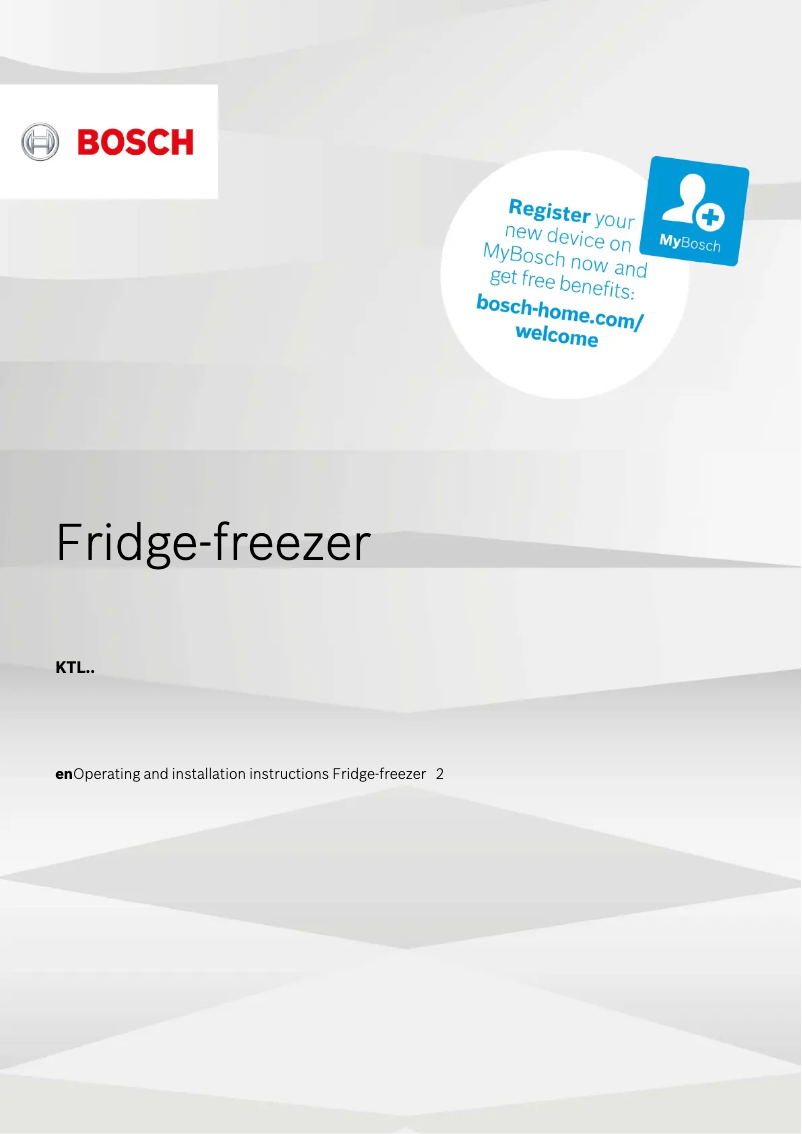 Page 1 de la notice Manuel utilisateur Bosch KTL15NWFAG