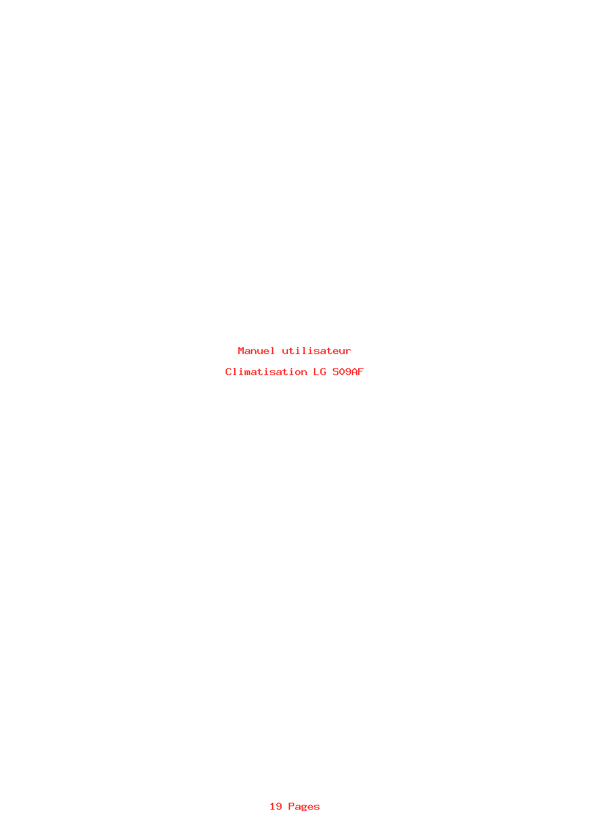 Page 1 de la notice Manuel utilisateur LG S09AF