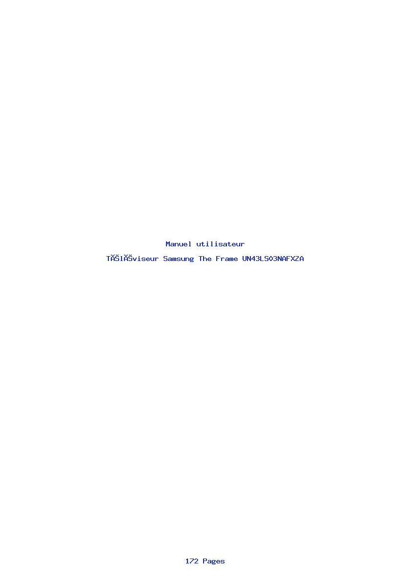 Page 1 de la notice Manuel utilisateur Samsung The Frame UN43LS03NAFXZA
