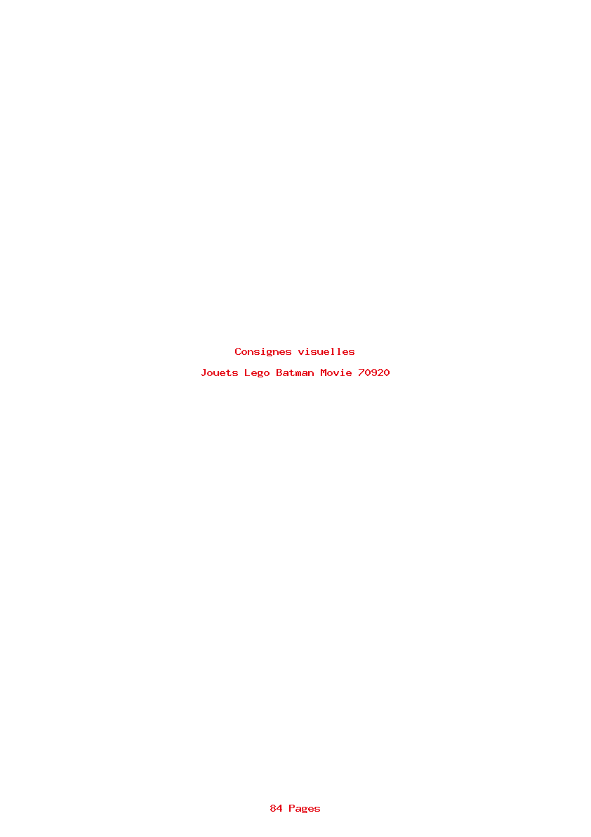 Page 1 de la notice Consignes visuelles Lego Batman Movie 70920