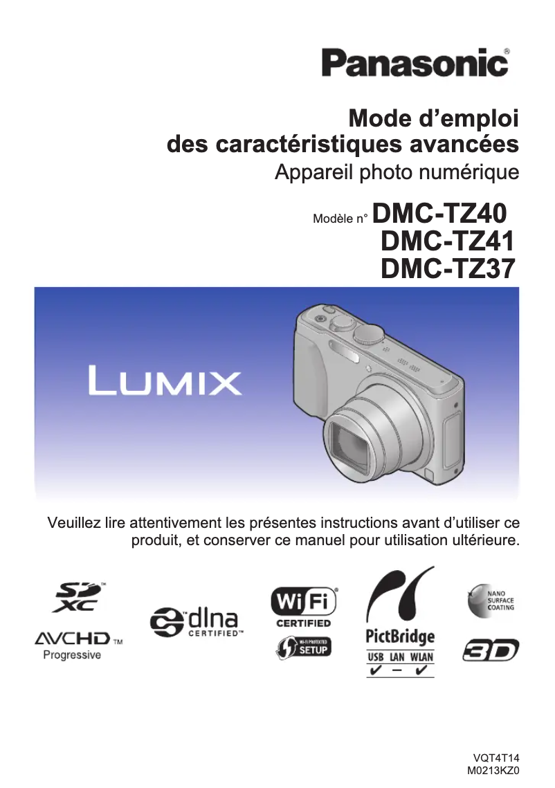 Page 1 of the manual User Manual Panasonic Lumix DMC-TZ41