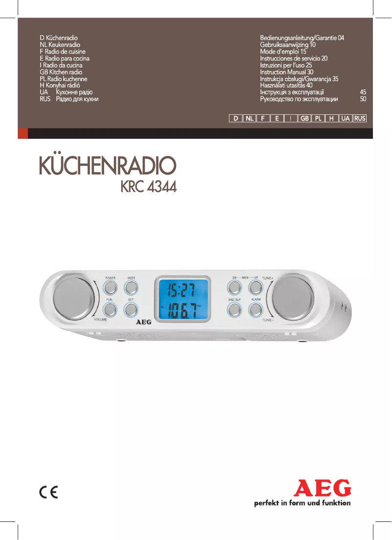 Page 1 de la notice Manuel utilisateur AEG KRC 4344