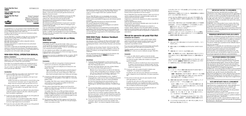 Page 1 de la notice Manuel utilisateur VOX V846-HW