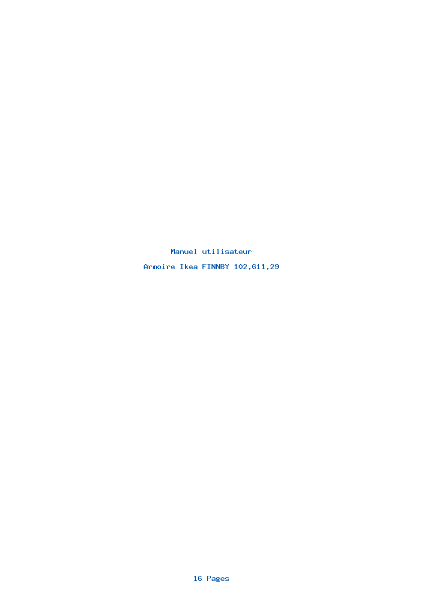 Page 1 de la notice Manuel utilisateur Ikea FINNBY 102.611.29