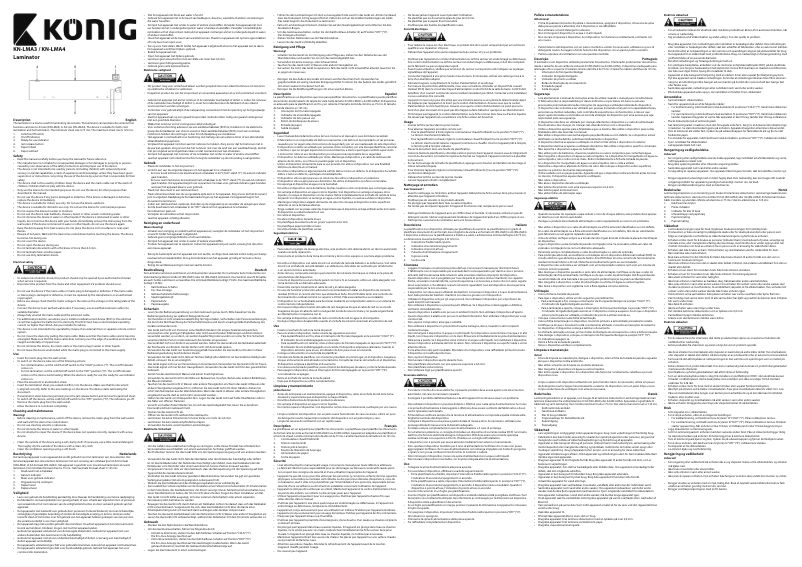 Page 1 de la notice Manuel utilisateur Konig KN-LMA3