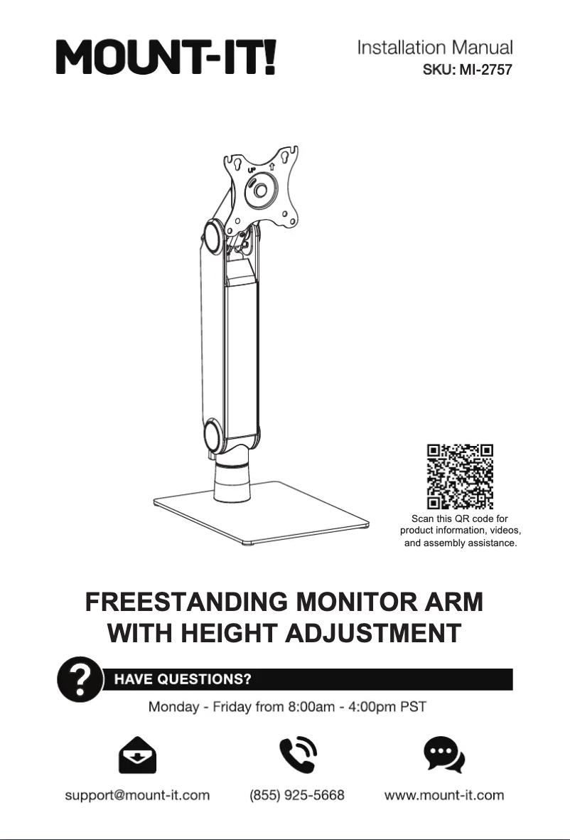 Page 1 de la notice Manuel utilisateur Mount-It! MI-2757