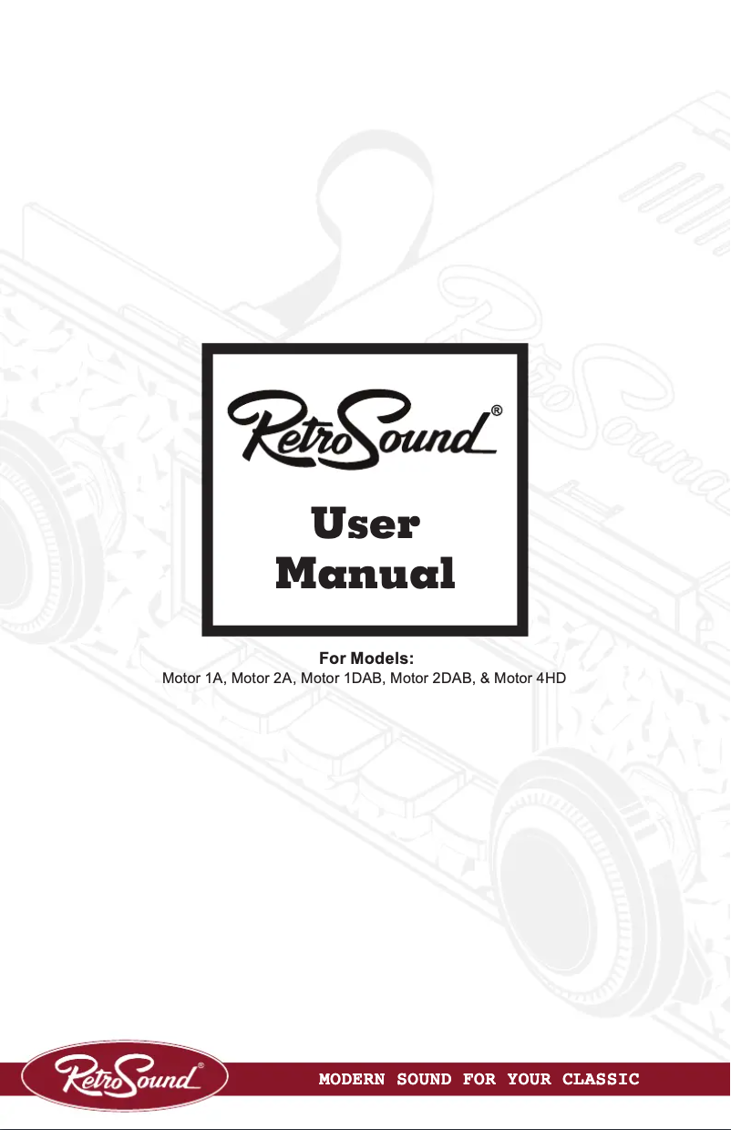 Page 1 de la notice Manuel utilisateur RetroSound RetroBelt Motor 1A