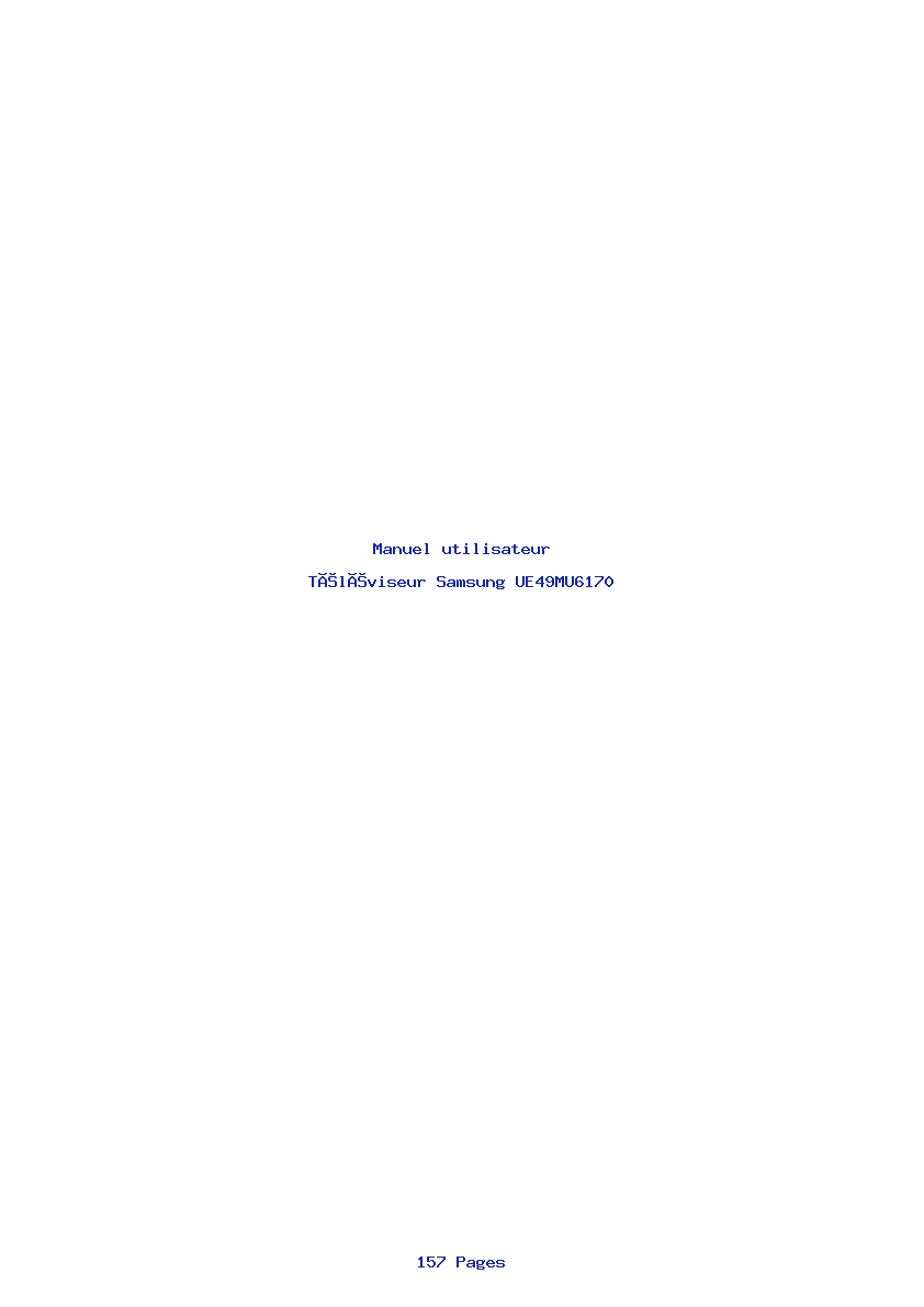 Page 1 de la notice Manuel utilisateur Samsung UE49MU6170