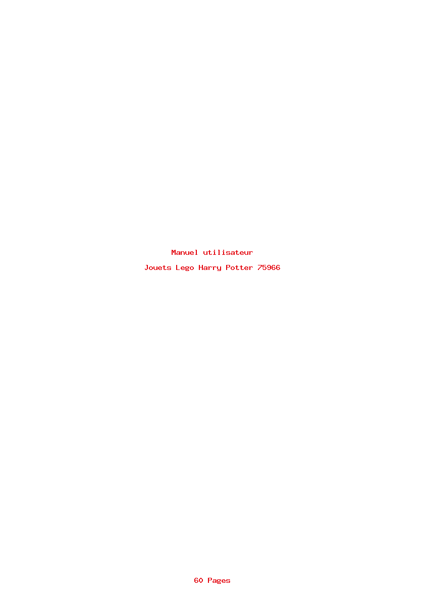 Page 1 de la notice Manuel utilisateur Lego Harry Potter 75966