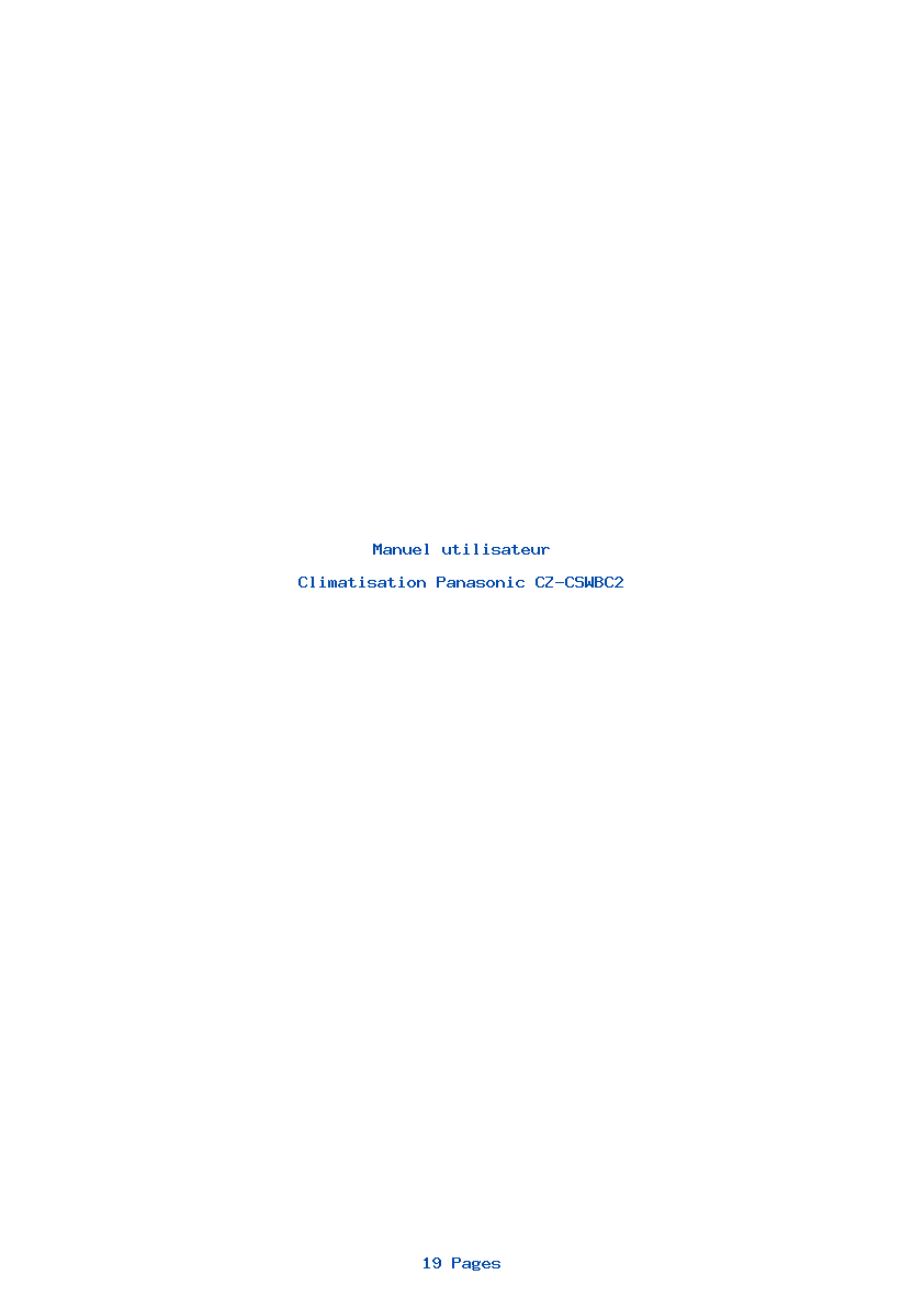 Image de la première page du manuel de l'appareil CZ-CSWBC2