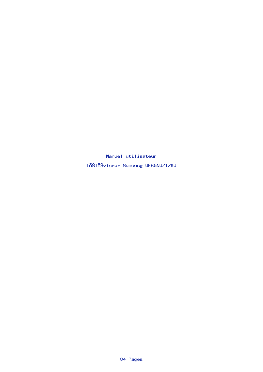 Page 1 de la notice Manuel utilisateur Samsung UE65NU7179U