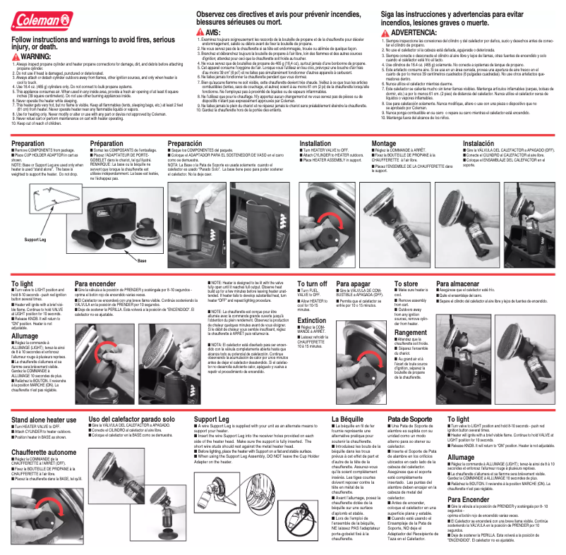 Page 1 de la notice Manuel utilisateur Coleman BlackCat