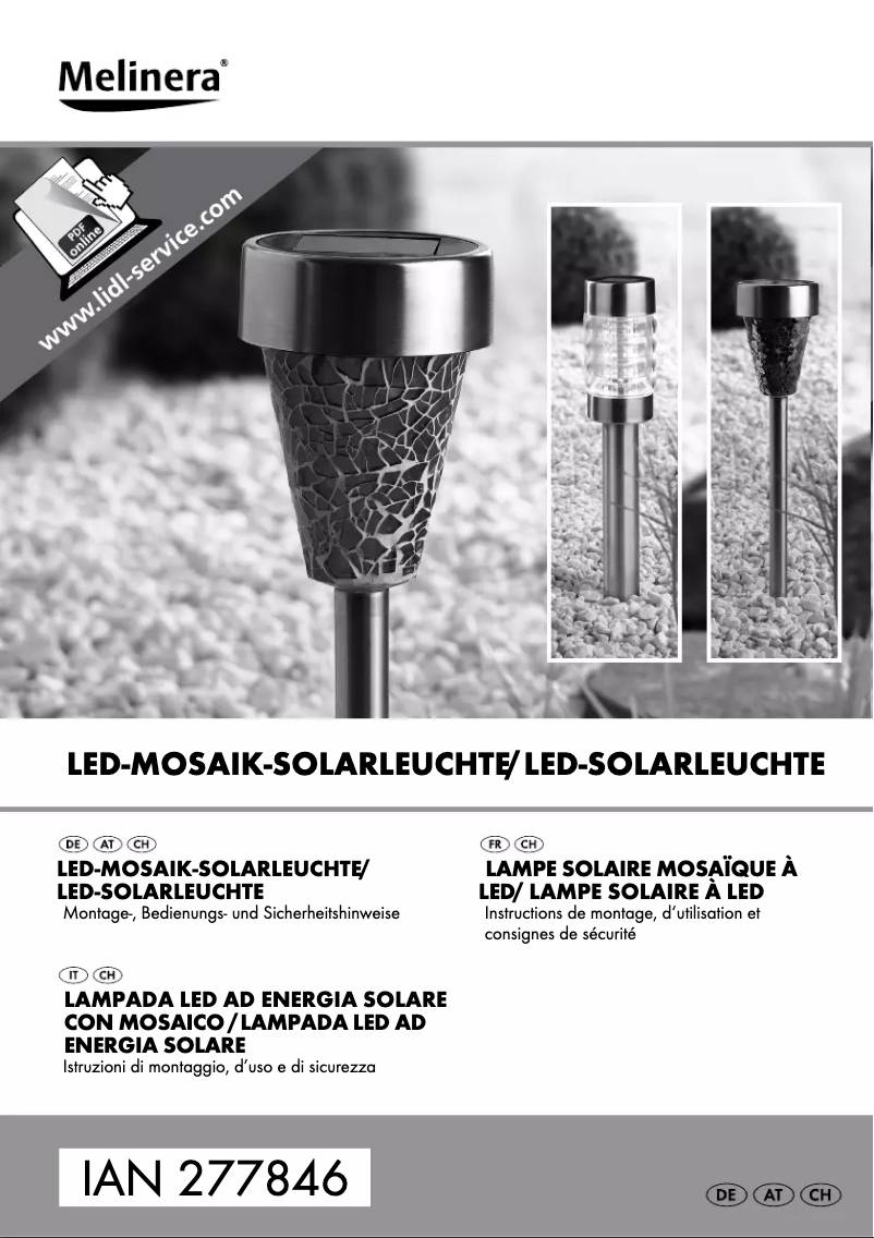 Page 1 de la notice Manuel utilisateur Melinera IAN 277846