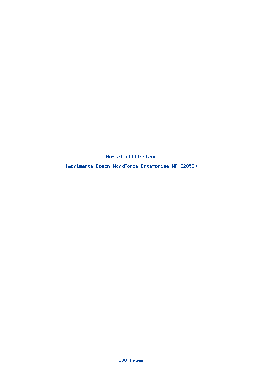 Page 1 de la notice Manuel utilisateur Epson WorkForce Enterprise WF-C20590