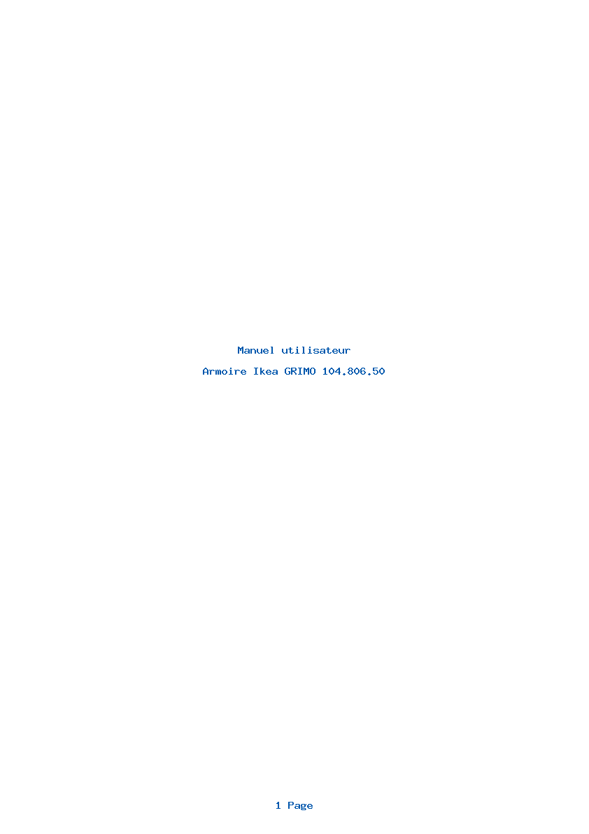 Page 1 de la notice Manuel utilisateur Ikea GRIMO 104.806.50