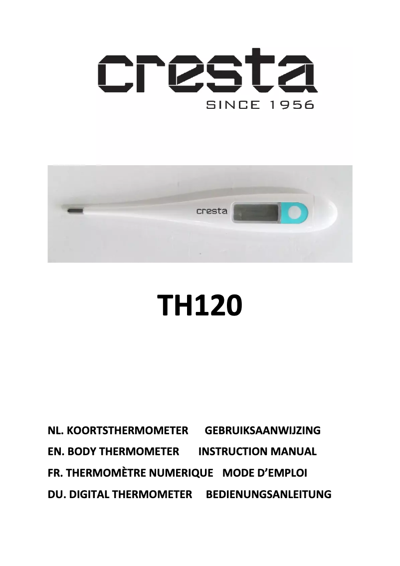 Page 1 de la notice Manuel utilisateur Cresta TH120