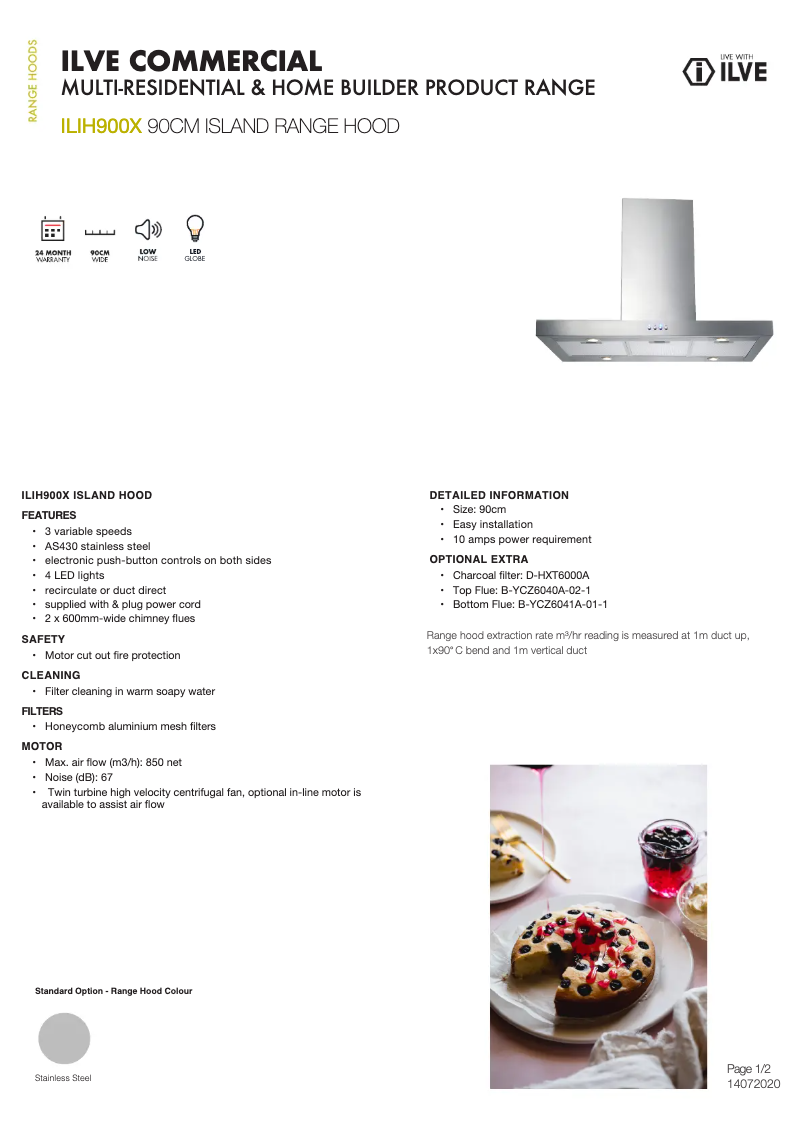 Page 1 de la notice Manuel utilisateur Ilve ILIH900X