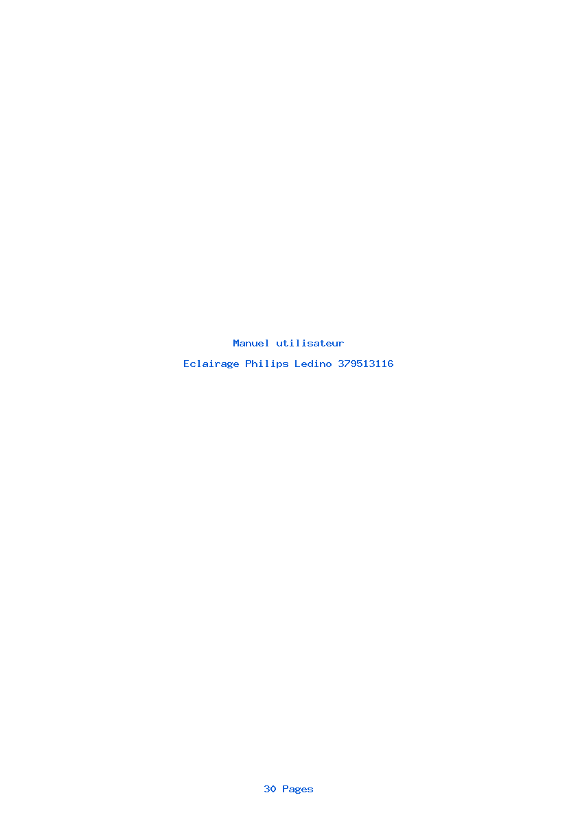 Page 1 de la notice Manuel utilisateur Philips Ledino 379513116