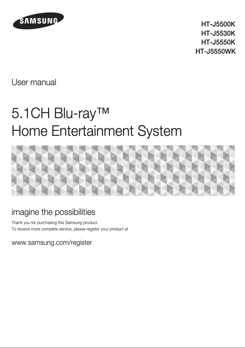 Page 1 de la notice Manuel utilisateur Samsung HT-J5500K