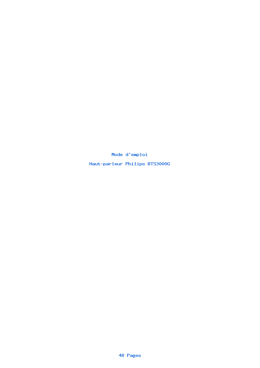 Page 1 de la notice Mode d'emploi Philips BTS3000G