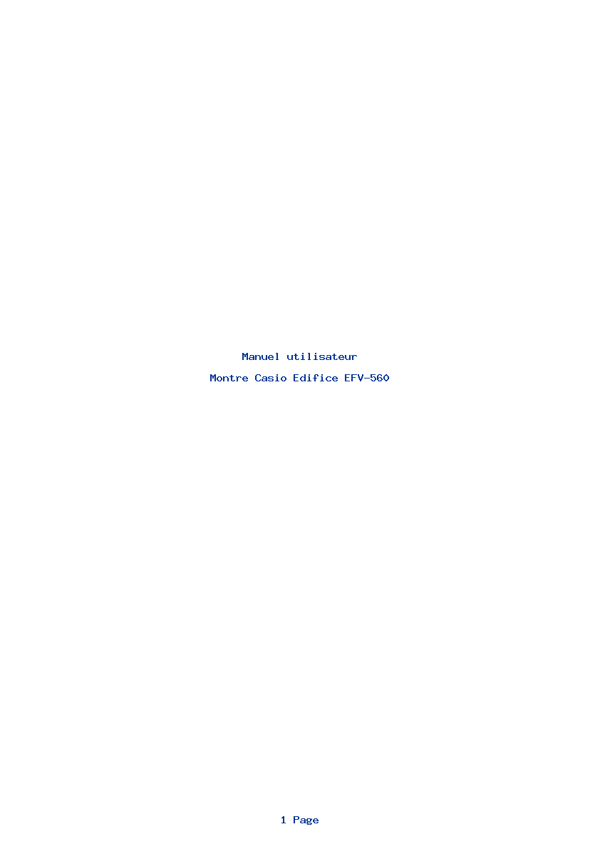 Page 1 de la notice Manuel utilisateur Casio Edifice EFV-560