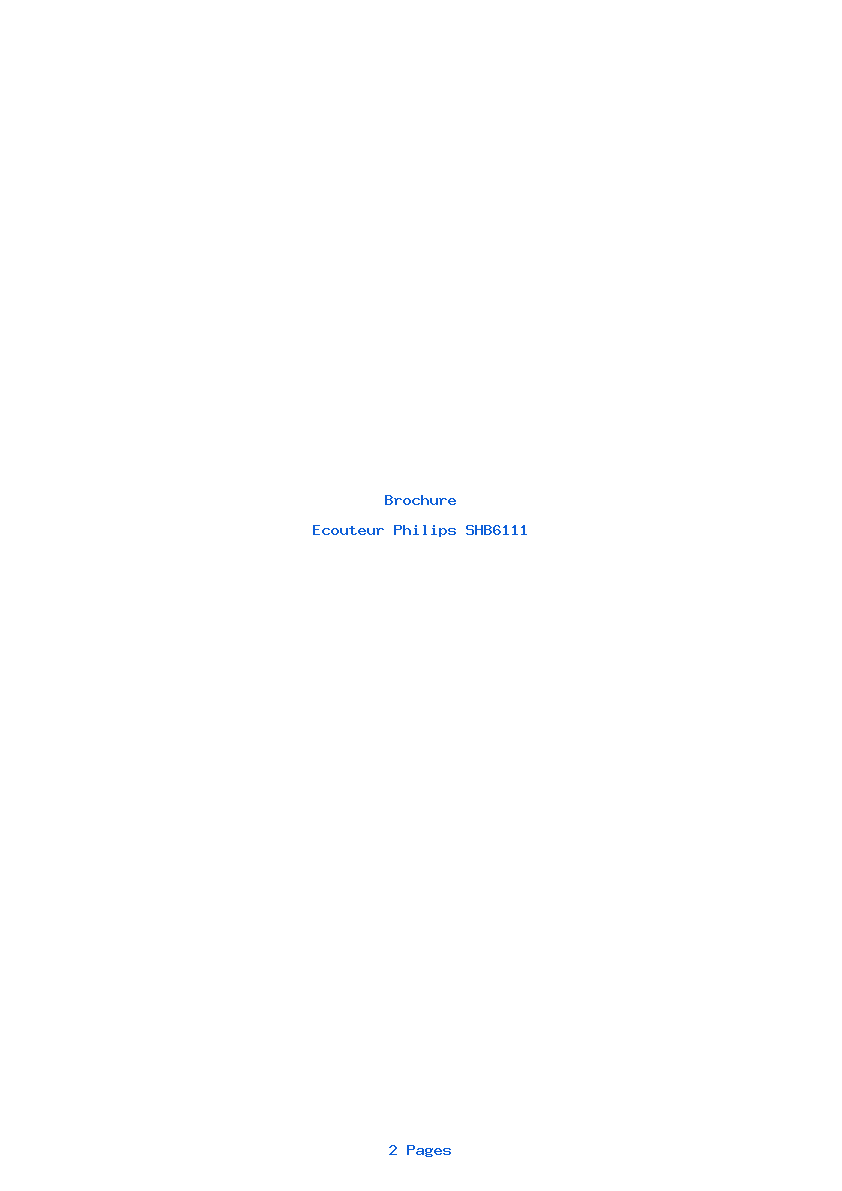 Page 1 de la notice Brochure Philips SHB6111