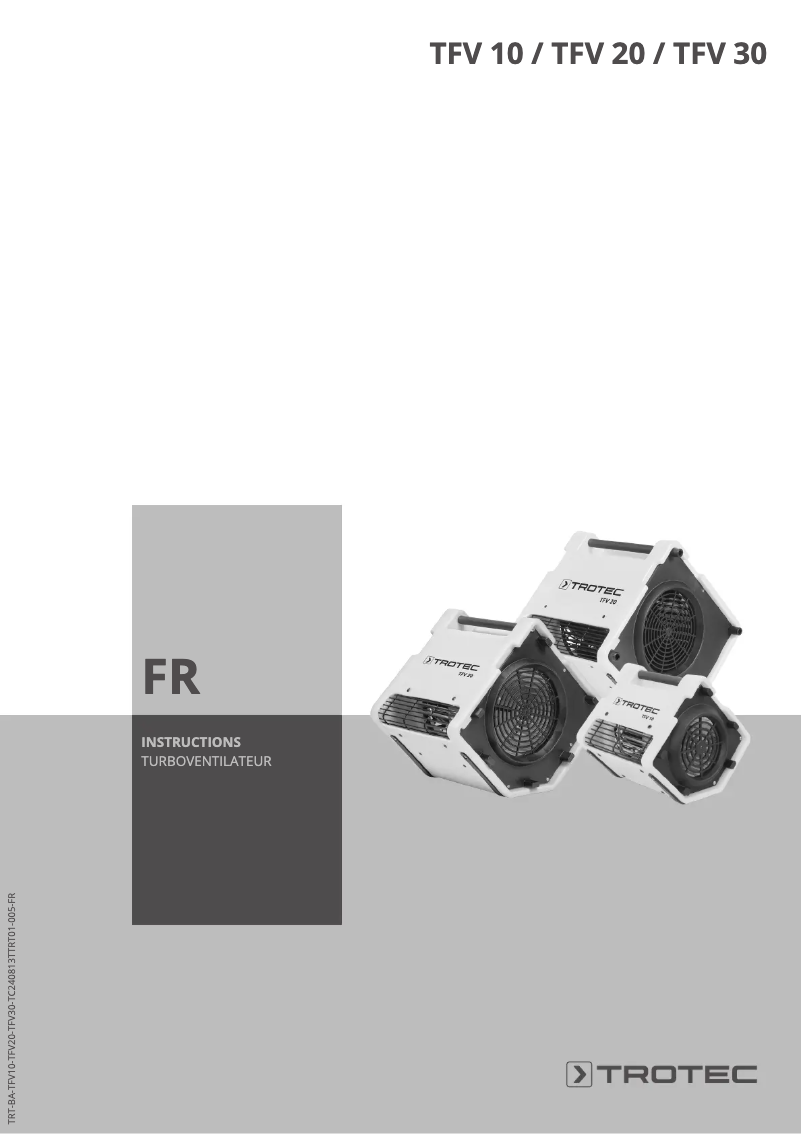 Page 1 de la notice Manuel utilisateur Trotec TFV 10