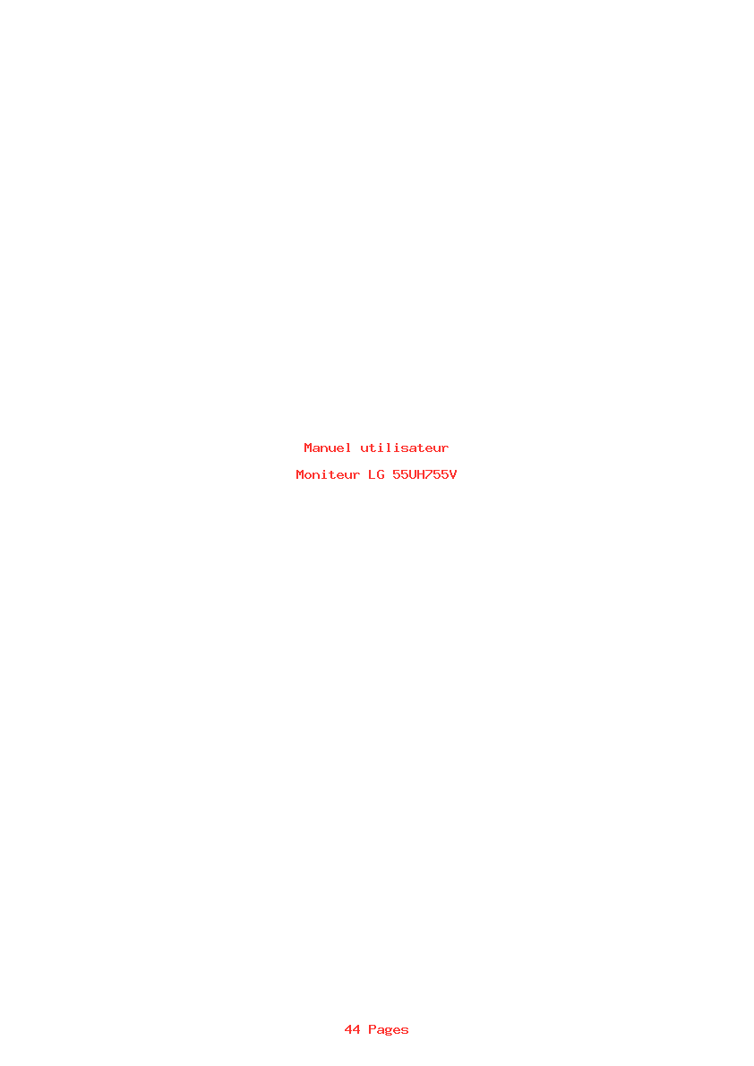 Page 1 de la notice Manuel utilisateur LG 55UH755V