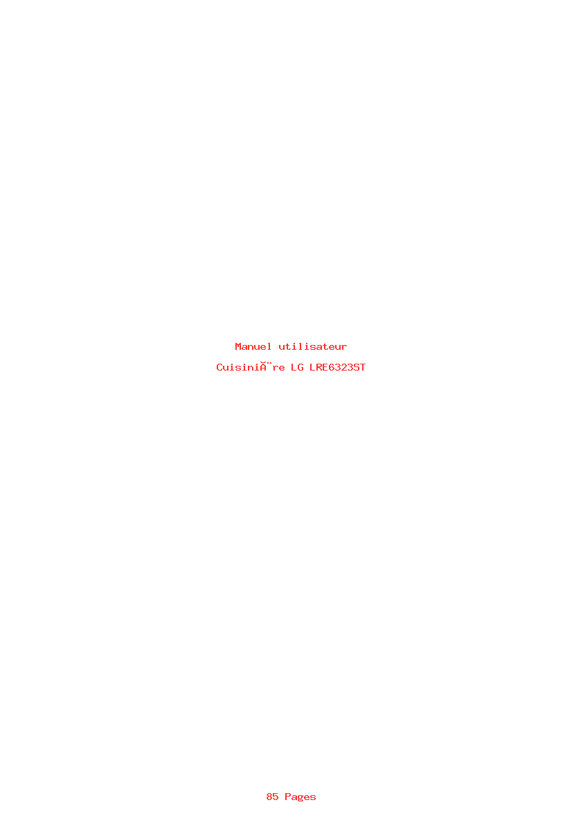 Page 1 de la notice Manuel utilisateur LG LRE6323ST