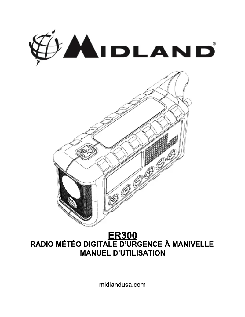 Page 1 de la notice Manuel utilisateur Midland ER300