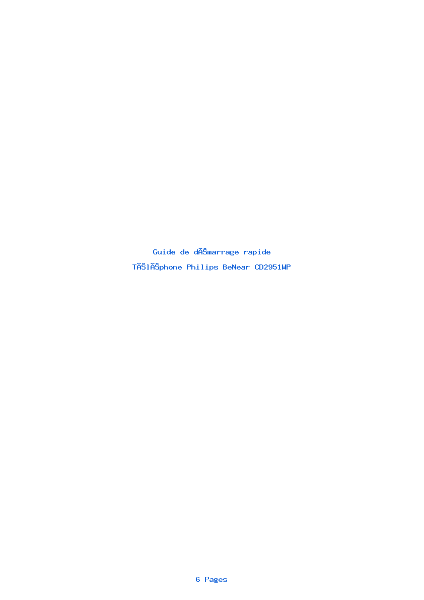 Image de la première page du manuel de l'appareil BeNear CD2951WP