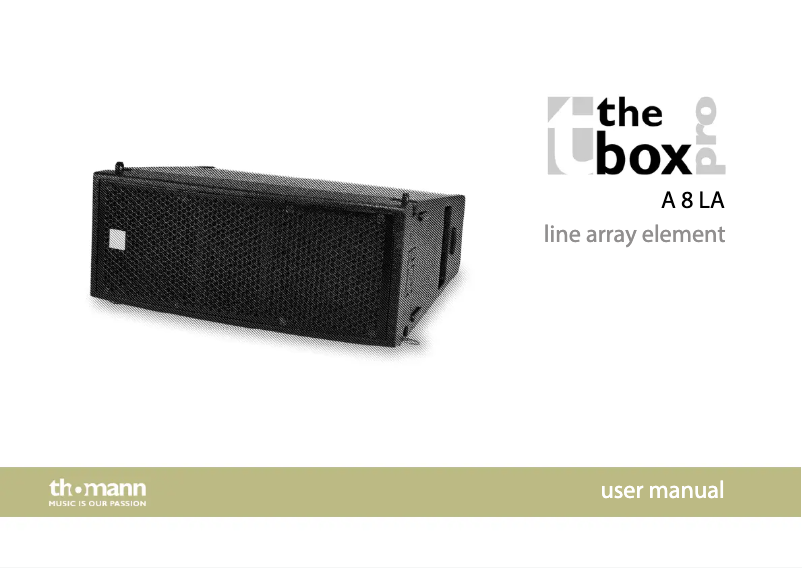Page 1 de la notice Manuel utilisateur The Box Pro A 8 LA