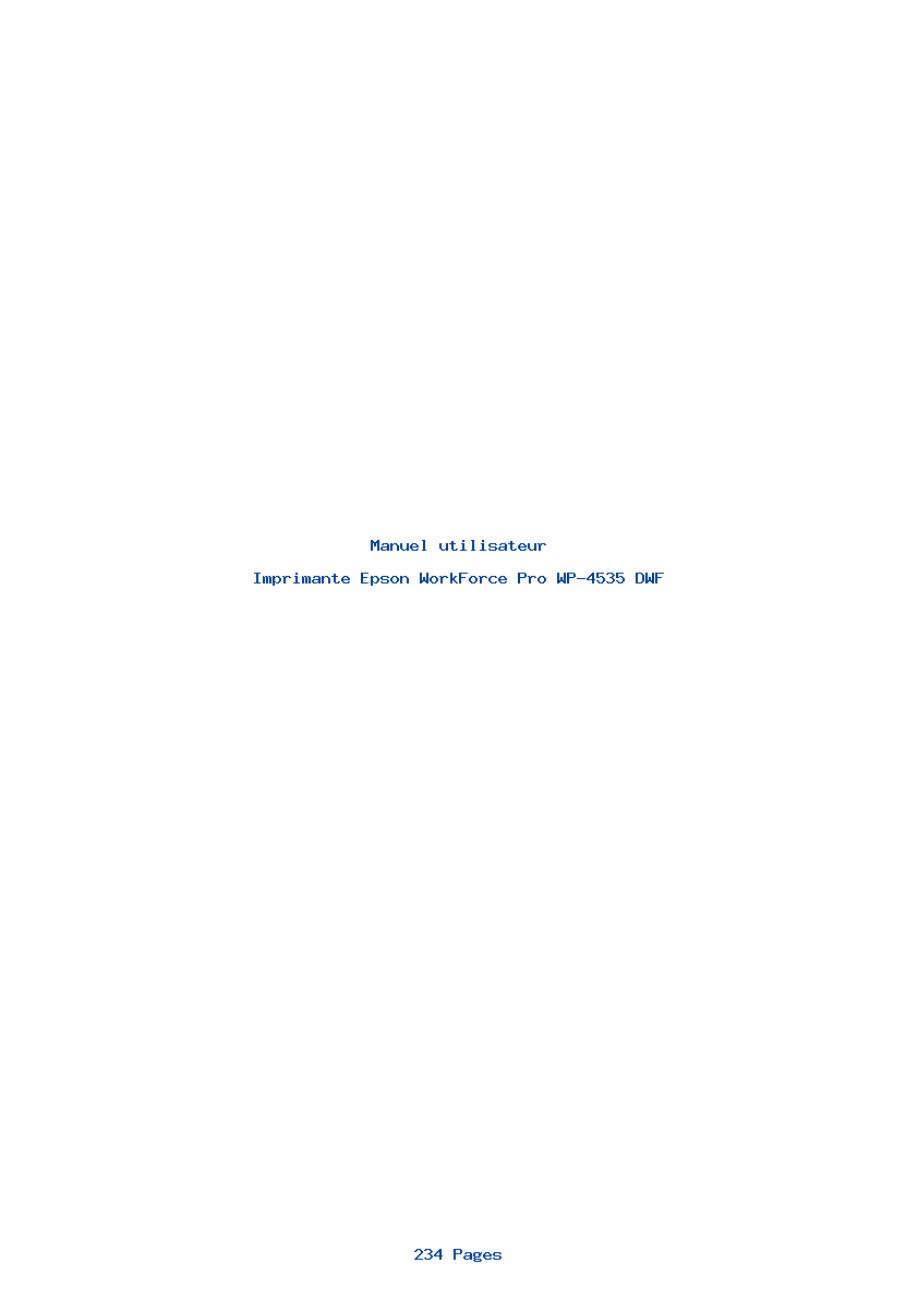 Page 1 de la notice Manuel utilisateur Epson WorkForce Pro WP-4535 DWF