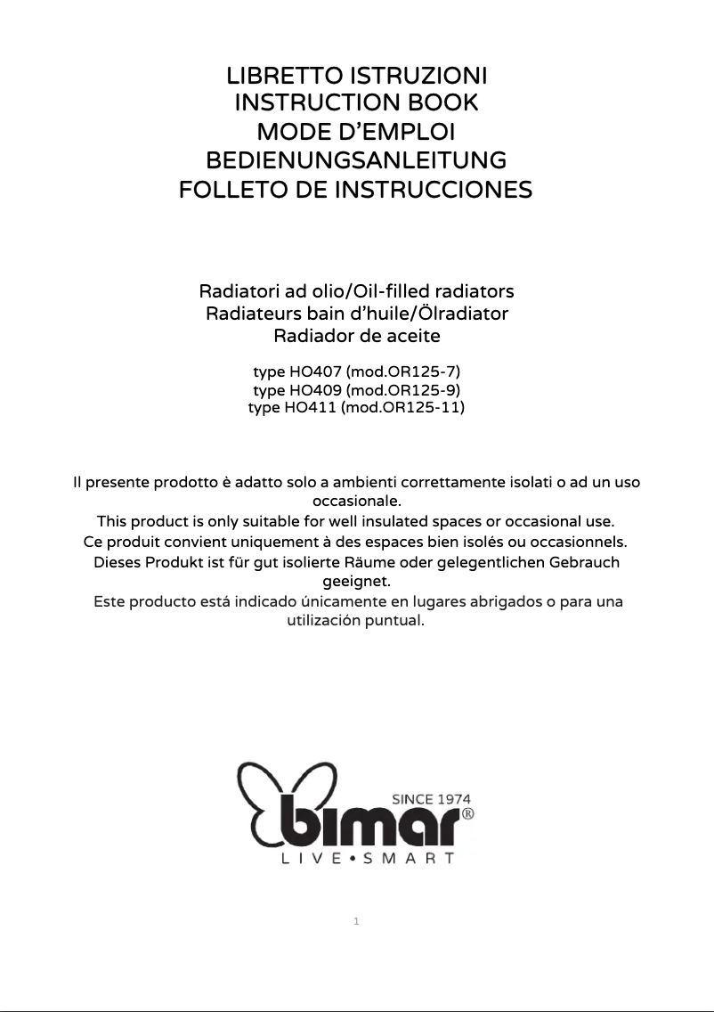 Page 1 de la notice Manuel utilisateur Bimar HO409