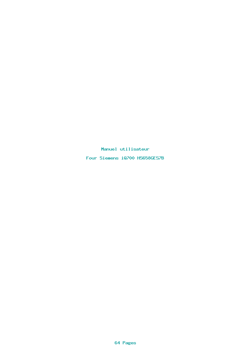 Page 1 de la notice Manuel utilisateur Siemens iQ700 HS658GES7B