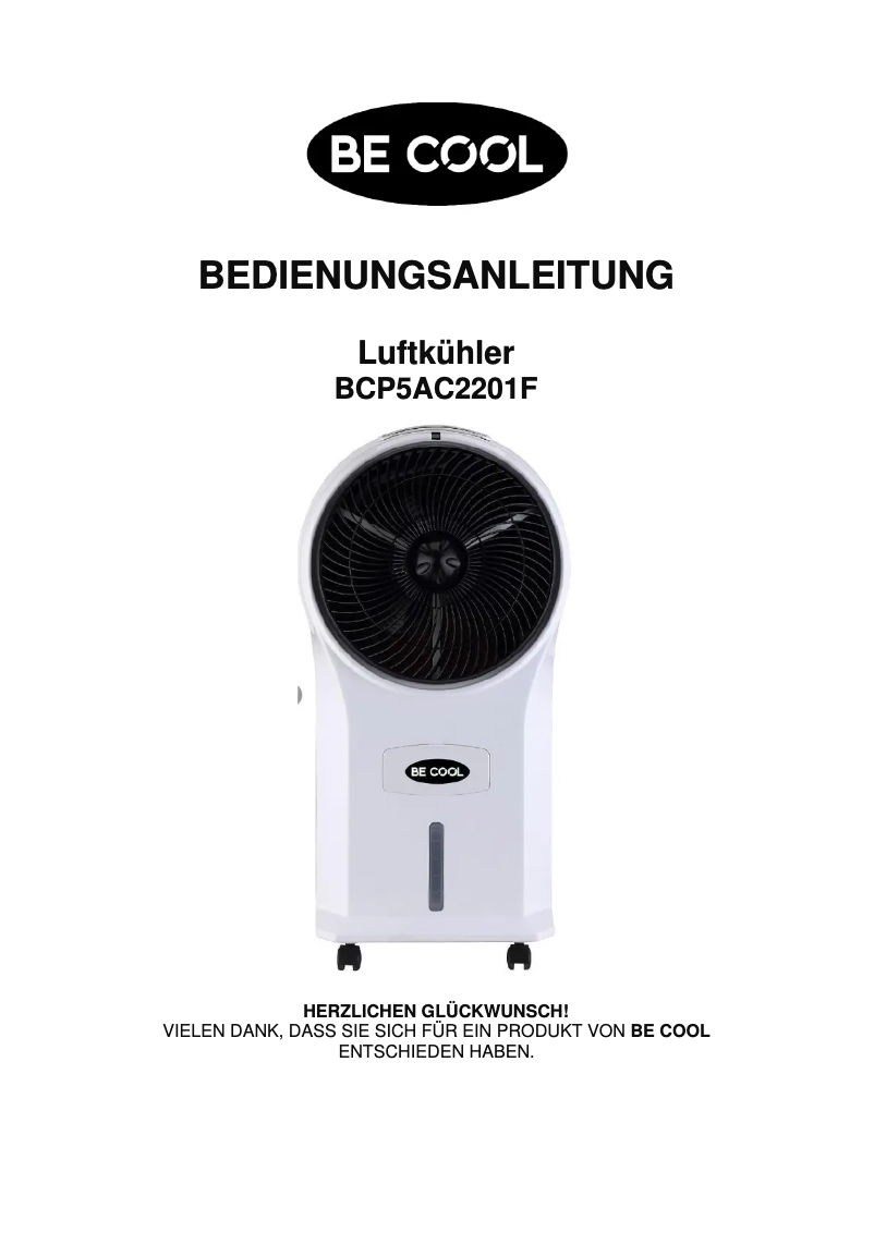 Page 1 de la notice Manuel utilisateur Be Cool BCP5AC2201F
