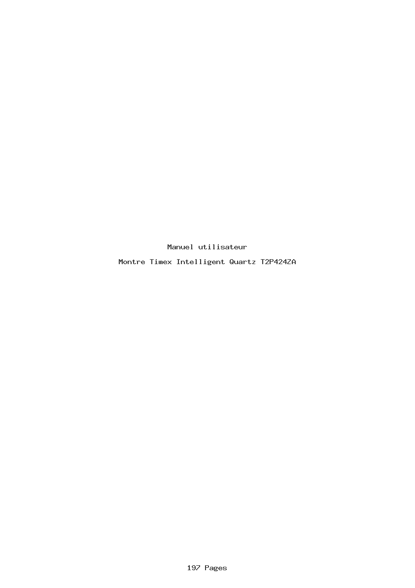 Page 1 de la notice Manuel utilisateur Timex Intelligent Quartz T2P424ZA