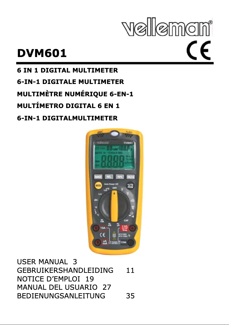 Página 1 del manual Manual de usuario Velleman DVM601