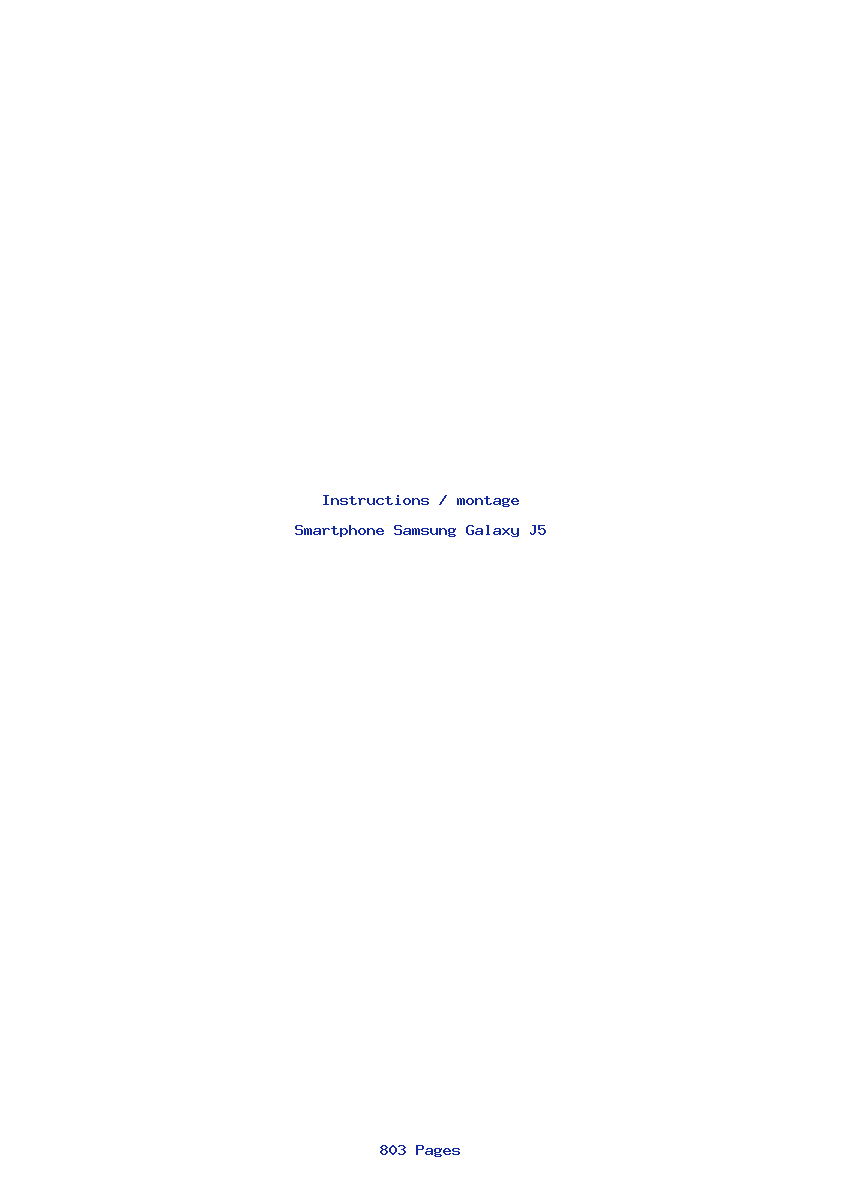 Page 1 de la notice Instructions / montage Samsung Galaxy J5