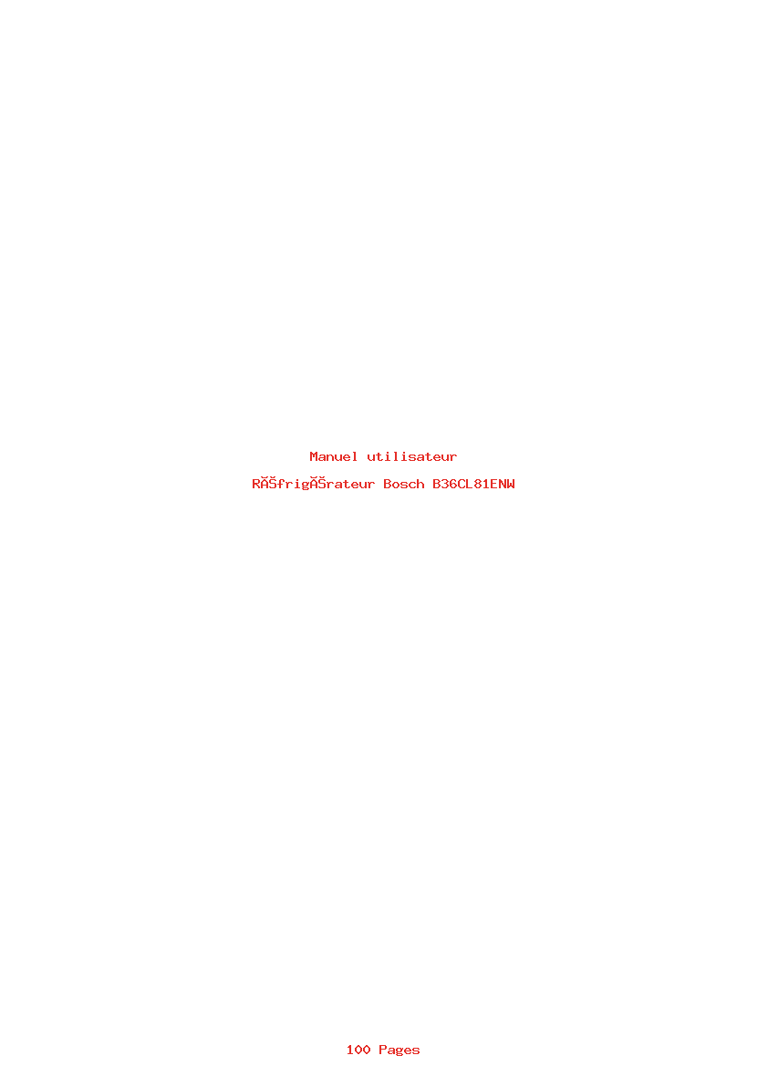 Page 1 de la notice Manuel utilisateur Bosch B36CL81ENW