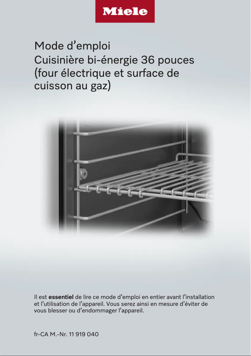 Página 1 del manual Manual de usuario Miele HR 1936-3 G DF GD